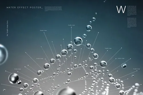 Water Effect Poster 高分辨率水/水滴元素透明PSD高分层合成海报 ti219a9111