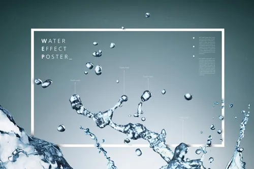 Water Effect Poster 高分辨率水/水滴元素透明PSD高分层合成海报 ti219a9114