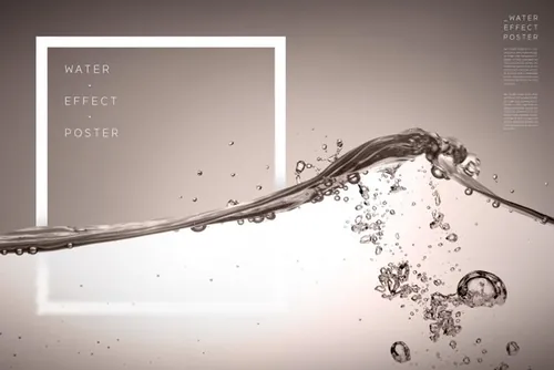 Water Effect Poster 高分辨率水/水滴元素透明PSD高分层合成海报 ti219a9116