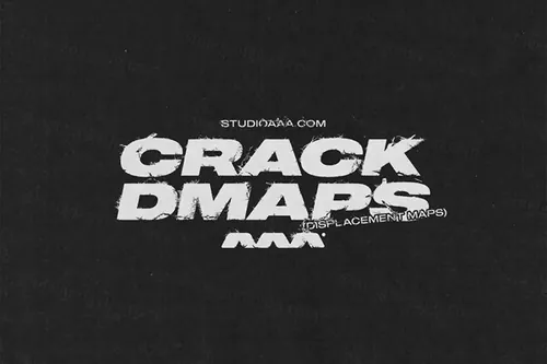 潮流做旧艺术墙壁裂纹字体效果PS滤镜置换素材免费下载 Cra