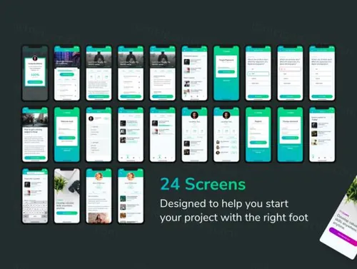 移动用户界面工具包E-learning Mobile UI Kit