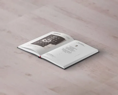 翻开的书贴图样机PSD模板Psd Open Hardcover Book Mockup