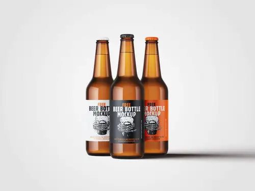 啤酒瓶包装设计样机PSD模板 Beer Bottle Mockup 样机模版