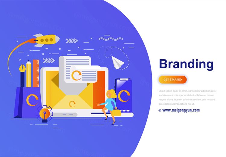 团队精神与现代商业品牌化概念插图AI矢量设计素材