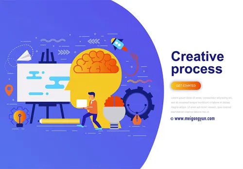 团队精神与现代商业创造过程概念插图AI矢量设计素材