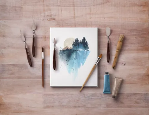 PSD艺术油画模型Artistic Psd Art Canvas Mockup