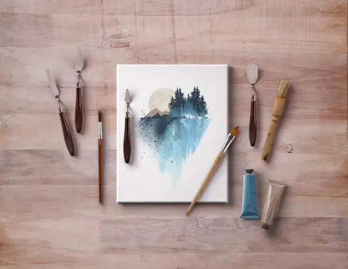 PSD艺术油画模型Artistic Psd Art Canvas Mockup #001