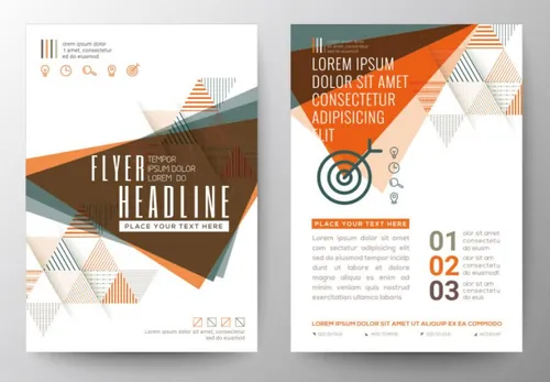 时尚几何元素三角图形宣传册画册封面海报矢量设计素材模板Triangle shape Poster