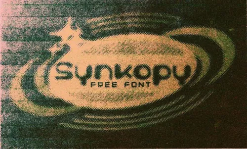 潮流Y2K千禧风和后现代复古像素风英文装饰字体 Synkop