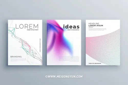 现代抽象线条矢量海报Abstract Line Shape And Fluid Style Covers Set In Modern ...