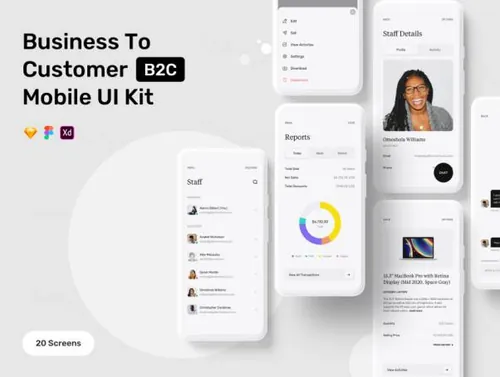 B2C电商销售平台移动APP界面UI素材 Business To Cu