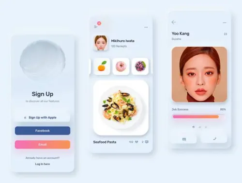 拟物化设计风格女性电子商务APP iOS UI套件