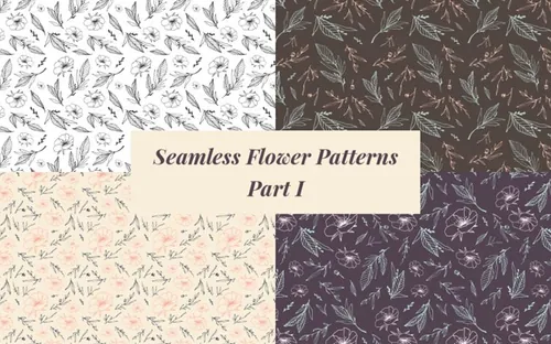 无缝植物叶子花纹图案 Seamless Flower Patterns – Part I