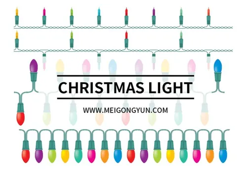 圣诞灯节日灯矢量元素Christmas Light