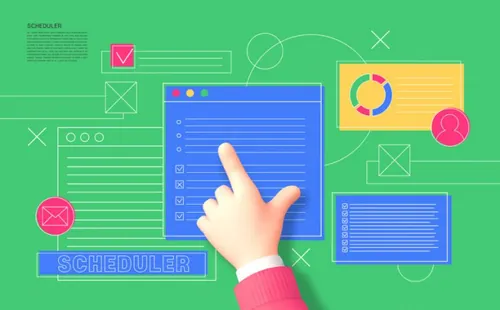 商业插画检查清单运营管理调度中心企业运作行政管理海报素材PSD模板