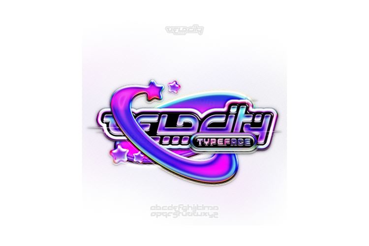 潮流Y2k复古千禧风赛车机车汽配车行英文装饰排版字体 Vel