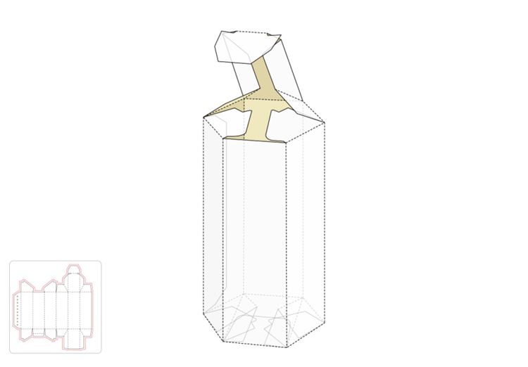 六角管空管盒模切图/刀模图EPS源文件