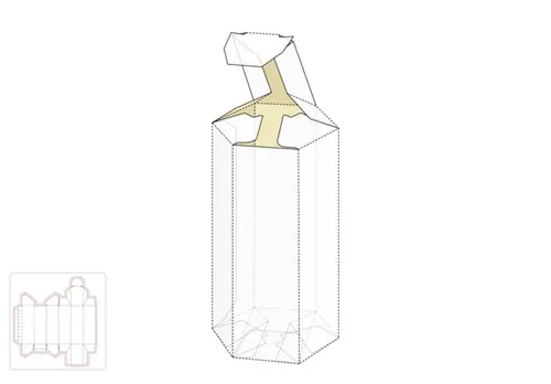 六角管空管盒模切图/刀模图EPS源文件