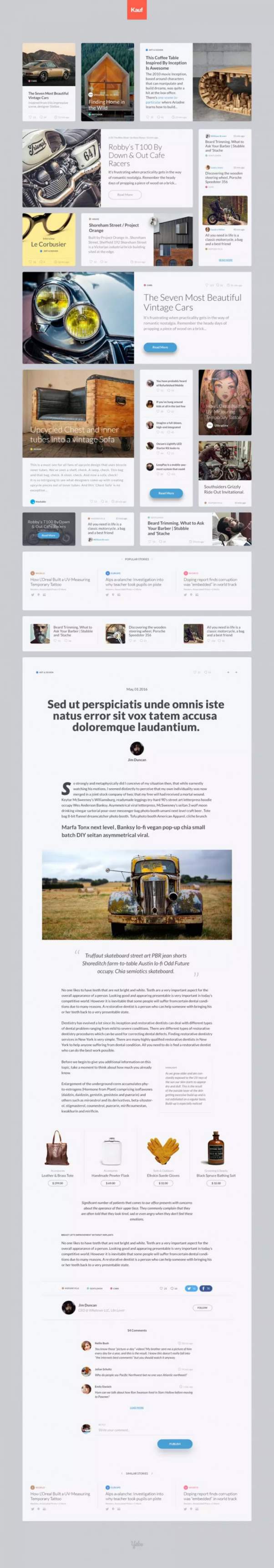 个性的电商网站Web Ui Kits打包下载【PSD】