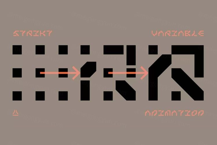 复古未来派赛博朋克机能科幻风几何海报装饰英文字体  Stud