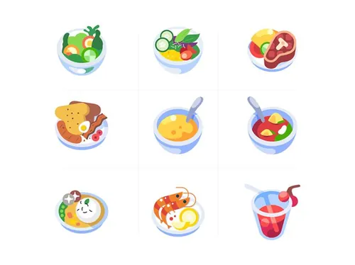 9个彩色的食物插画集合 Colorful Food Icons