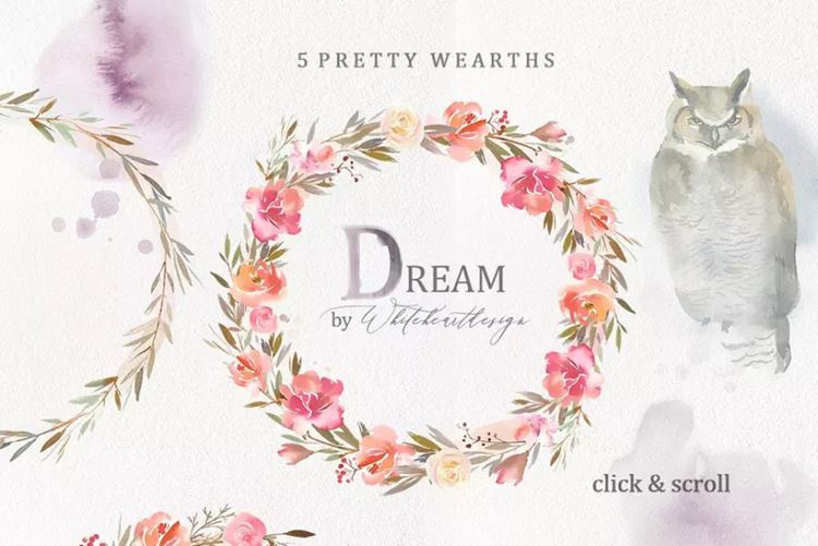 梦幻仙女水彩手绘插画