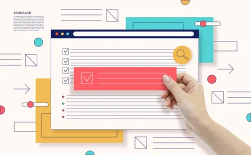 商业插画检查清单运营管理调度中心企业运作行政管理海报素材PSD模板