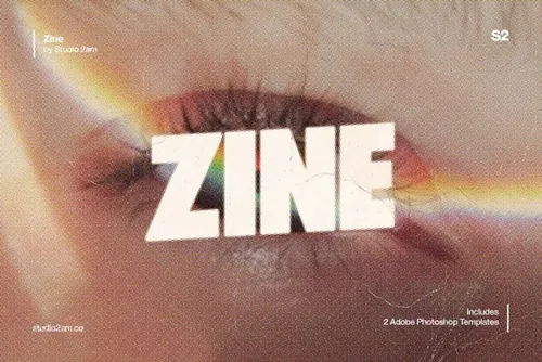 新复古未来派液晶显示器点阵半色调杂志效果PS素材 Zine