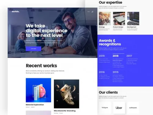 一套经典的iOS移动GUI模版Dexfolio