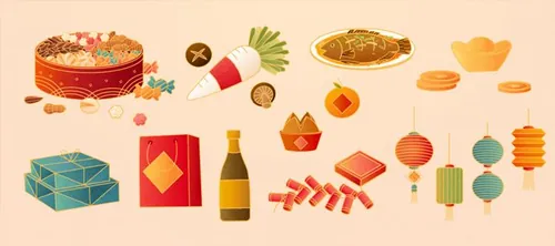 2023年中国年春节农历兔年东方传统佳节办年货赶大集抢年货过