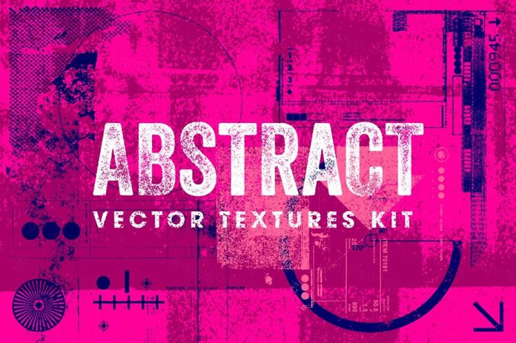 复古模拟旧传真复印丝网印刷做旧仿旧纹理矢量合辑 Abstra