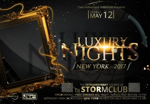 欧美风黑金炫酷节日纪念庆祝派对狂欢奢华之夜邀请函海报PSD设计素材Luxury Nights