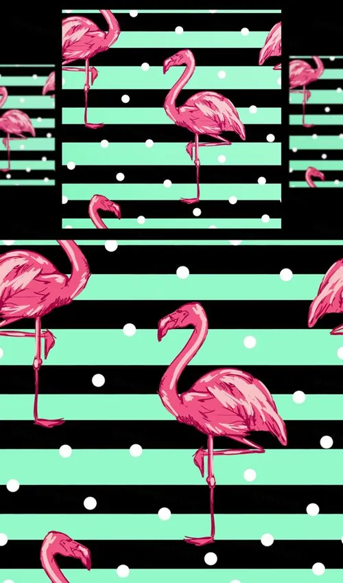 火烈鸟无缝热带主题图案插图背景矢量设计素材Flamingo pattern