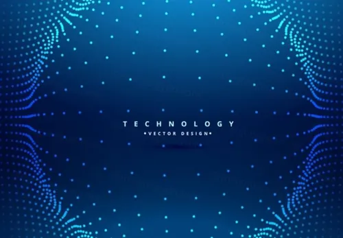 蓝色科技感高清背景震撼粒子球形波纹未来连接互联网大数据AI矢量设计素材模板2267