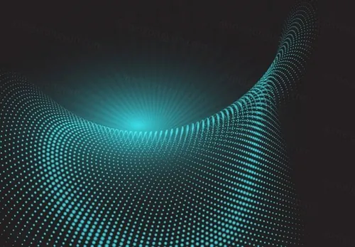 绿色科技感高清背景震撼粒子球形波纹未来连接互联网大数据EPS矢量设计素材模板3421