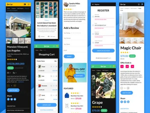 电子商务响应网络素描用户界面工具包 Responsive Web UI