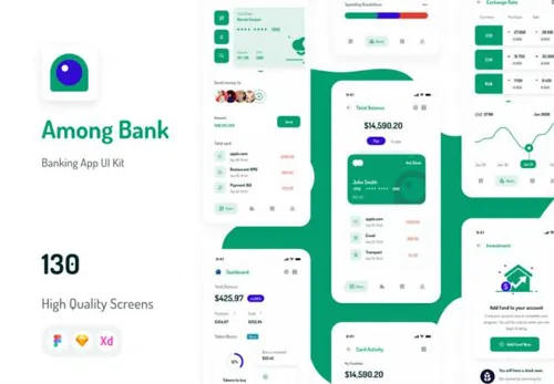 银行移动智能金融APP应用程序UI界面素材 Among Bank -