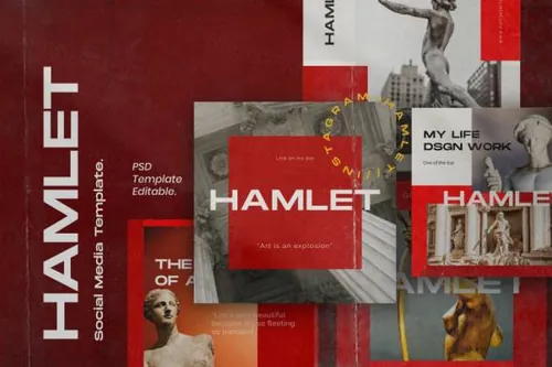 北欧非洛拉新社交媒体Ins宣传海报PSD模板 Hamlet - Soc
