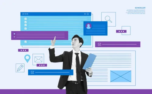 商业插画检查清单运营管理调度中心企业运作行政管理海报素材PSD模板