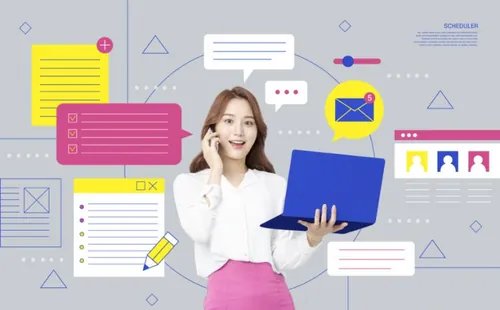 商业插画检查清单运营管理调度中心企业运作行政管理海报素材PSD模板