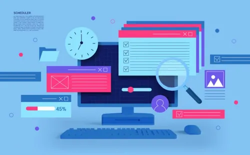 商业插画检查清单运营管理调度中心企业运作行政管理海报素材PSD模板