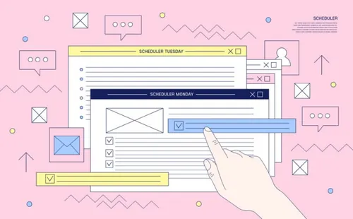 商业插画检查清单运营管理调度中心企业运作行政管理海报素材PSD模板