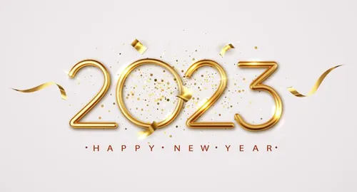 2023年黄金新年快乐数字跨年海报EPS矢量横幅Banner