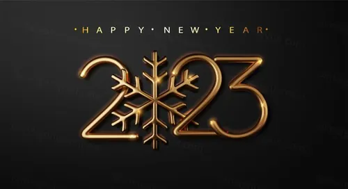 2023年黄金新年快乐数字跨年海报EPS矢量横幅Banner