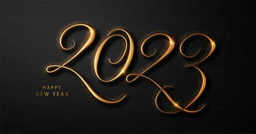 2023年黄金新年快乐数字跨年海报EPS矢量横幅Banner
