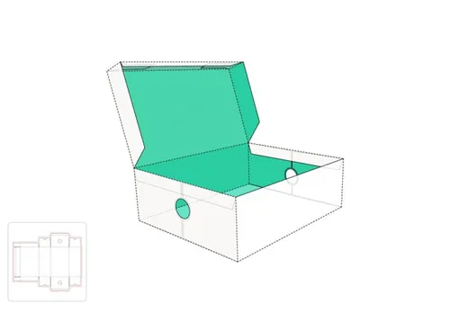 打开的鞋盒模切图/刀模图EPS源文件