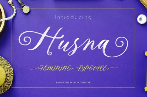 浪漫的女性化手写英文字体 Husna Script Feminine Typeface