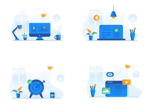 24个扁平化Web矢量插图素材 Illustration Pack