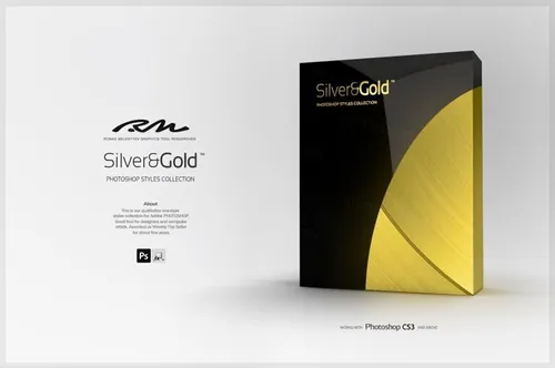 逼真金属图案设计素材RM Silver   Gold