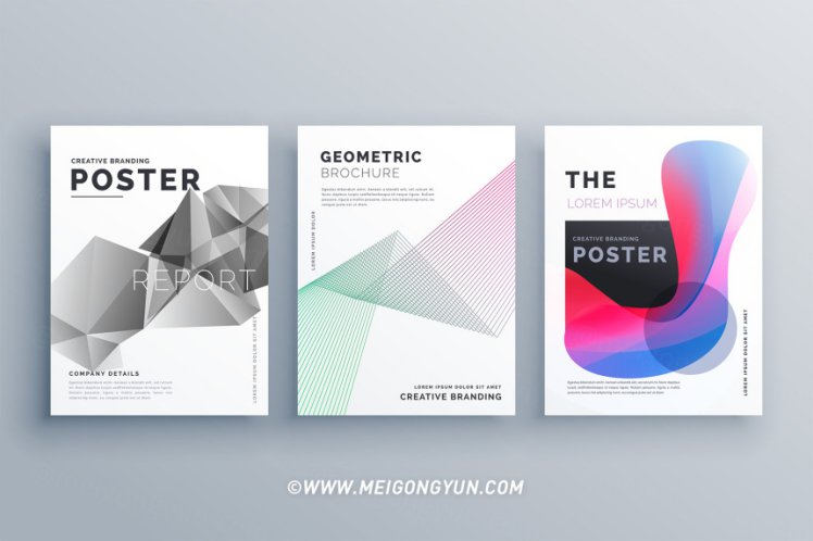 抽象矢量元素封面设计Abstract Minimal Brochure Design Template Size A4 In Lines